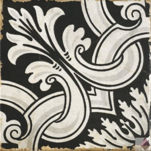 Черно-белая матовая плитка с узором для пола и стен Carmen Savona Enza 15x15