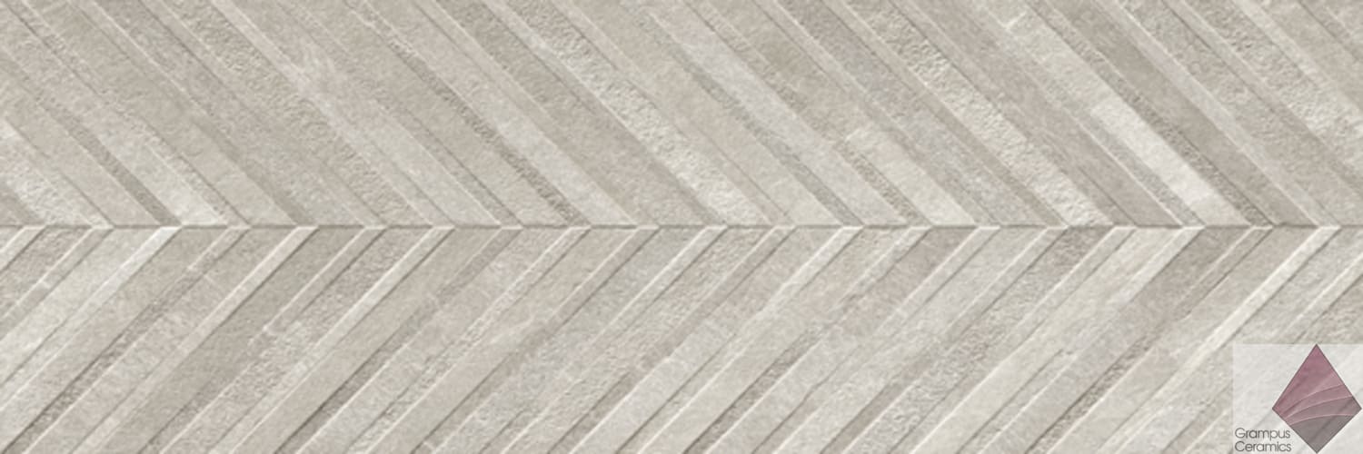 Матовая бело-серая рельефная плитка для стен Casainfinita KHAN ART WHITE 40х120