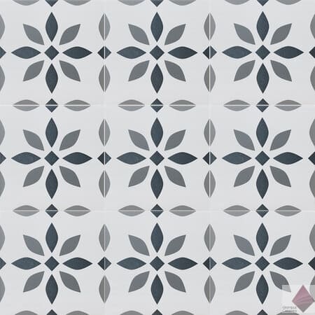 Матовая плитка с узором для кухни Geotiles Denia Gris 22.3x22.3