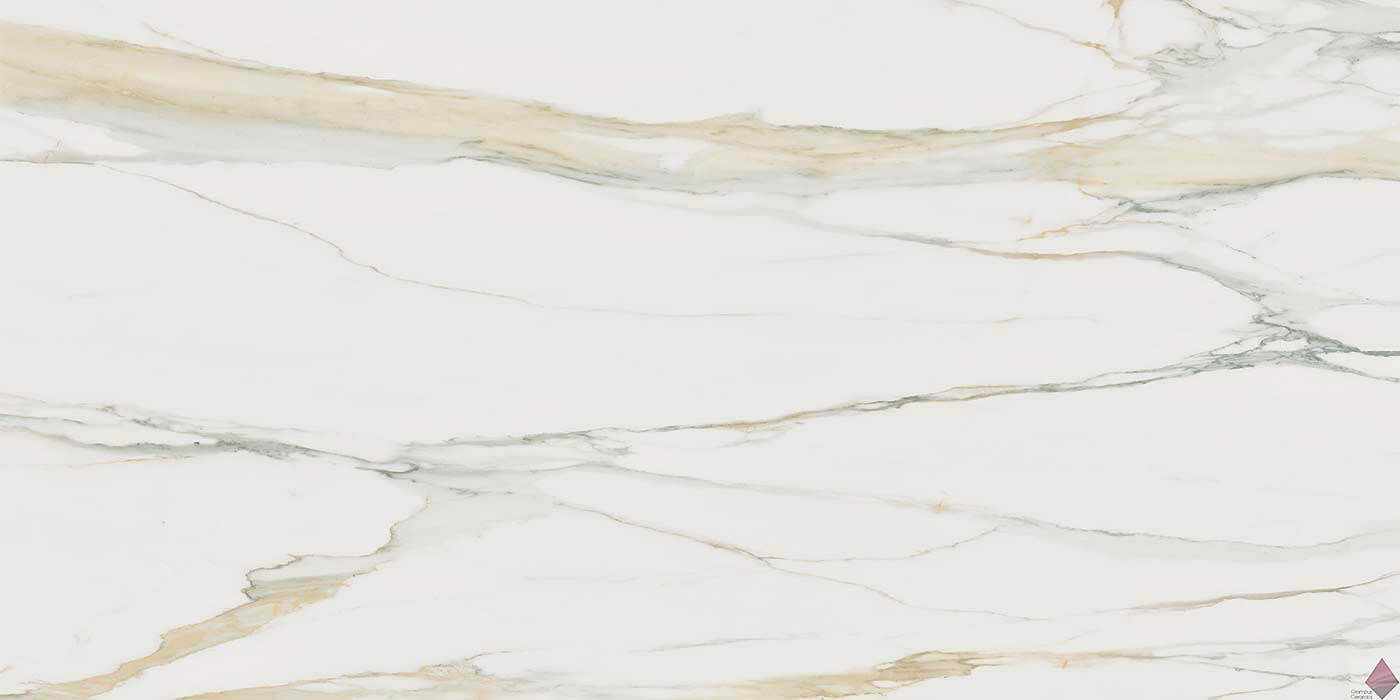 Белая глянцевая плитка под мрамор калакатта Rex I Classici di Rex Calacatta Gold Glossy 120x280