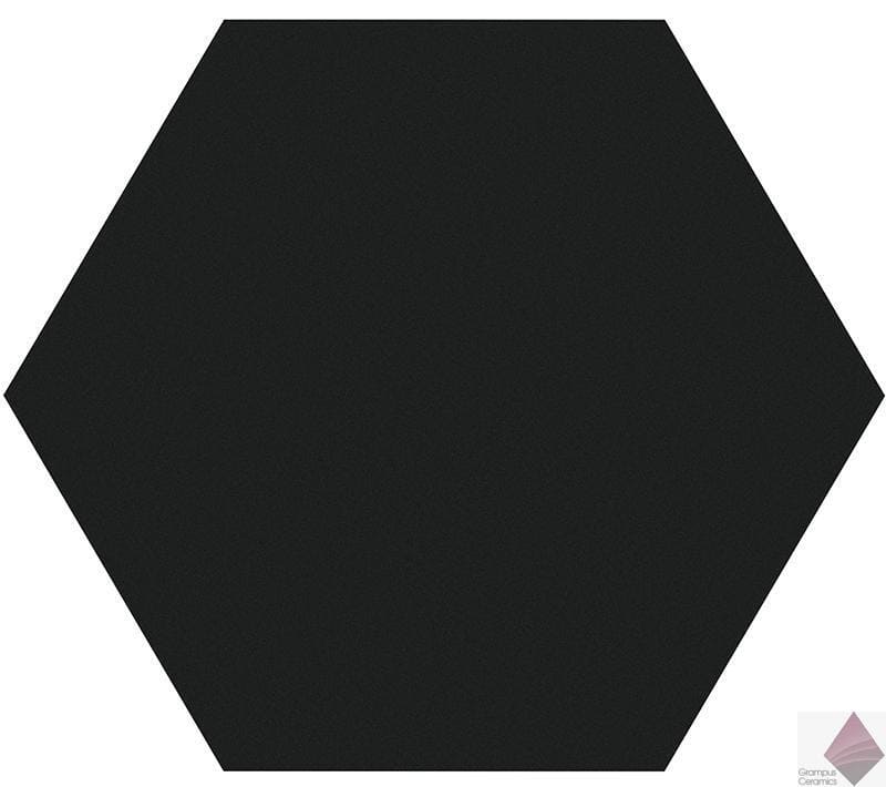 Черная матовая плитка сотами ITT Ceramic Hexa Black 23x27