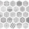 Шестиугольная серая матовая плитка с узором ITT Ceramic Nuuk 23x27