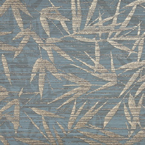 Синяя матовая плитка для стен с листьями La Platera Shui Teal Leaves 35x90