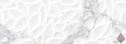 Глянцевая рельефная плитка под мрамор Sinfonia Marblestone Classic Essence White 32x90