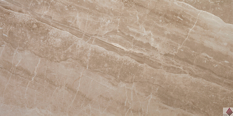Глянцевая коричневая плитка под мрамор Pamesa Kashmir Taupe Leviglass 60x120