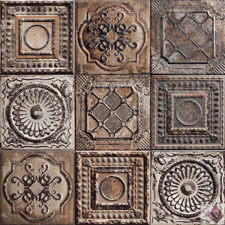 Настенная глянцевая плитка под изразцы Mainzu Tin Tile Rusty Mix 20x20