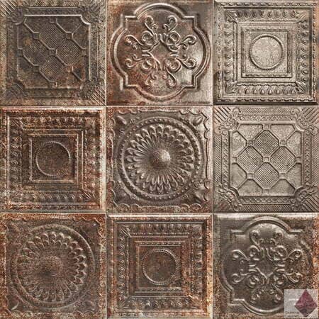 Настенная глянцевая коричневая плитка Mainzu Tin Tile Rusty Nero 20x20