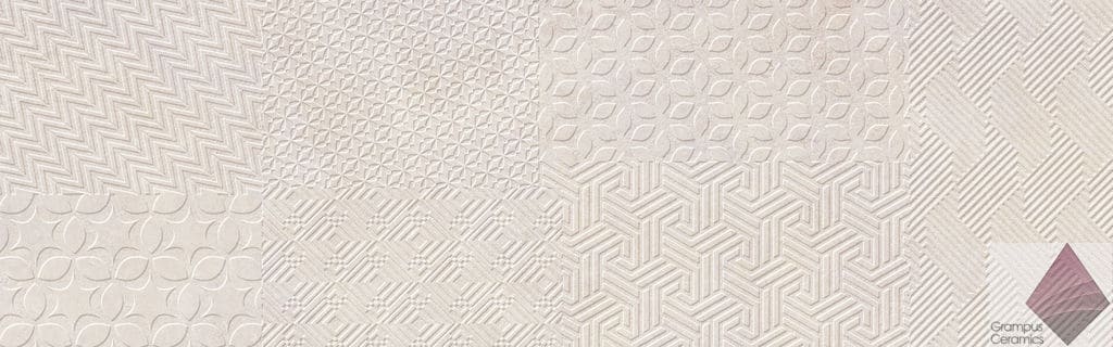 Бежевая плитка под ткань Materia Textile Ivory 25x80