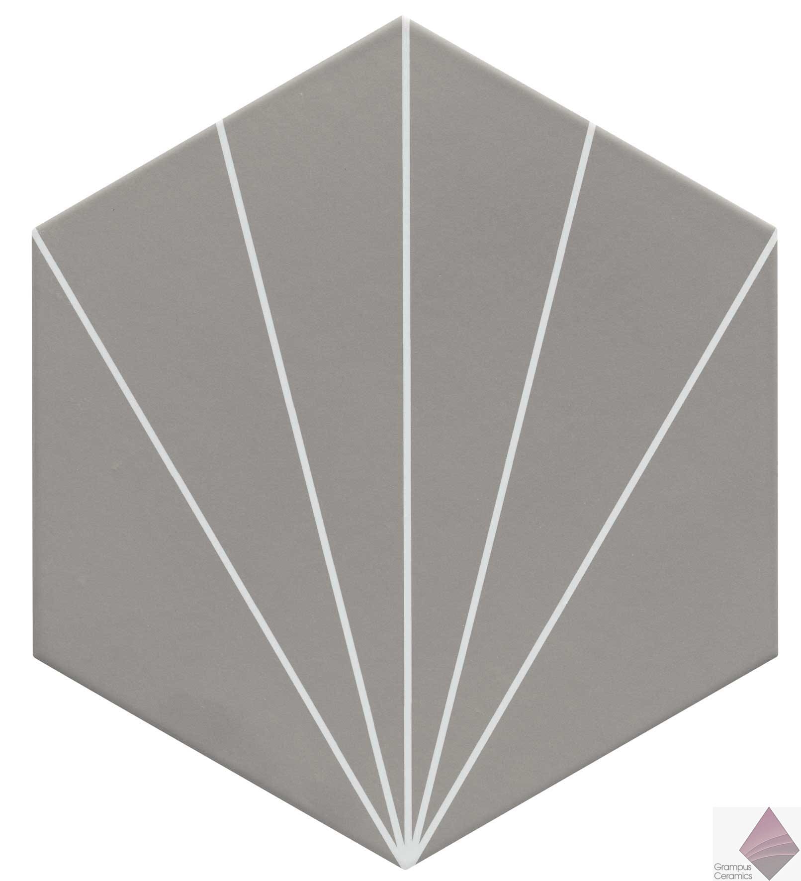 Серая плитка шестиугольная Realonda Venus Smoke 28.5x33