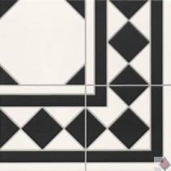 Черно-белая плитка для пола Realonda Oxford Esquina Negro 33x33