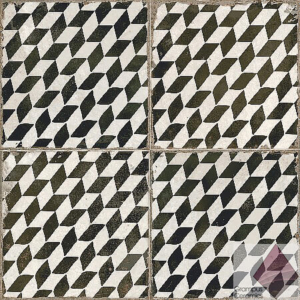Плитка для пола черно-белая геометрия орнамент Peronda FS Espiga 45x45