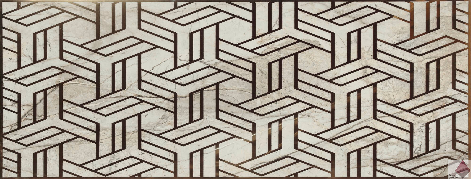 Плитка с геометрическим узором Fanal Dec. Essence Grafic Ivory Nplus 45x118