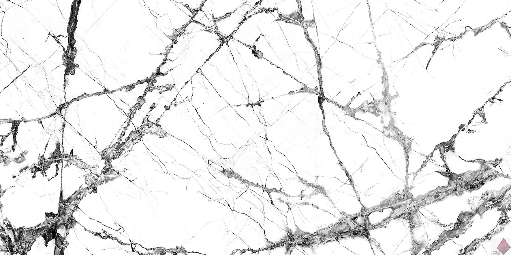 Бело-черная плитка под камень Pamesa Cr. Lux Iceberg White 60x120