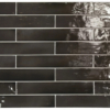 Глянцевая настенная черная плитка кирпичик Equipe Manacor Black 6.5x40