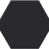 Черная матовая плитка шестиугольник Oset Versalles Black Hex 20x24