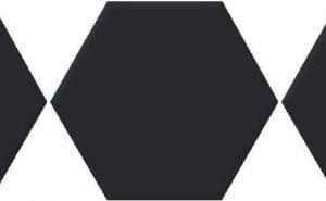 Черная матовая плитка шестиугольник Oset Versalles Black Hex 20x24