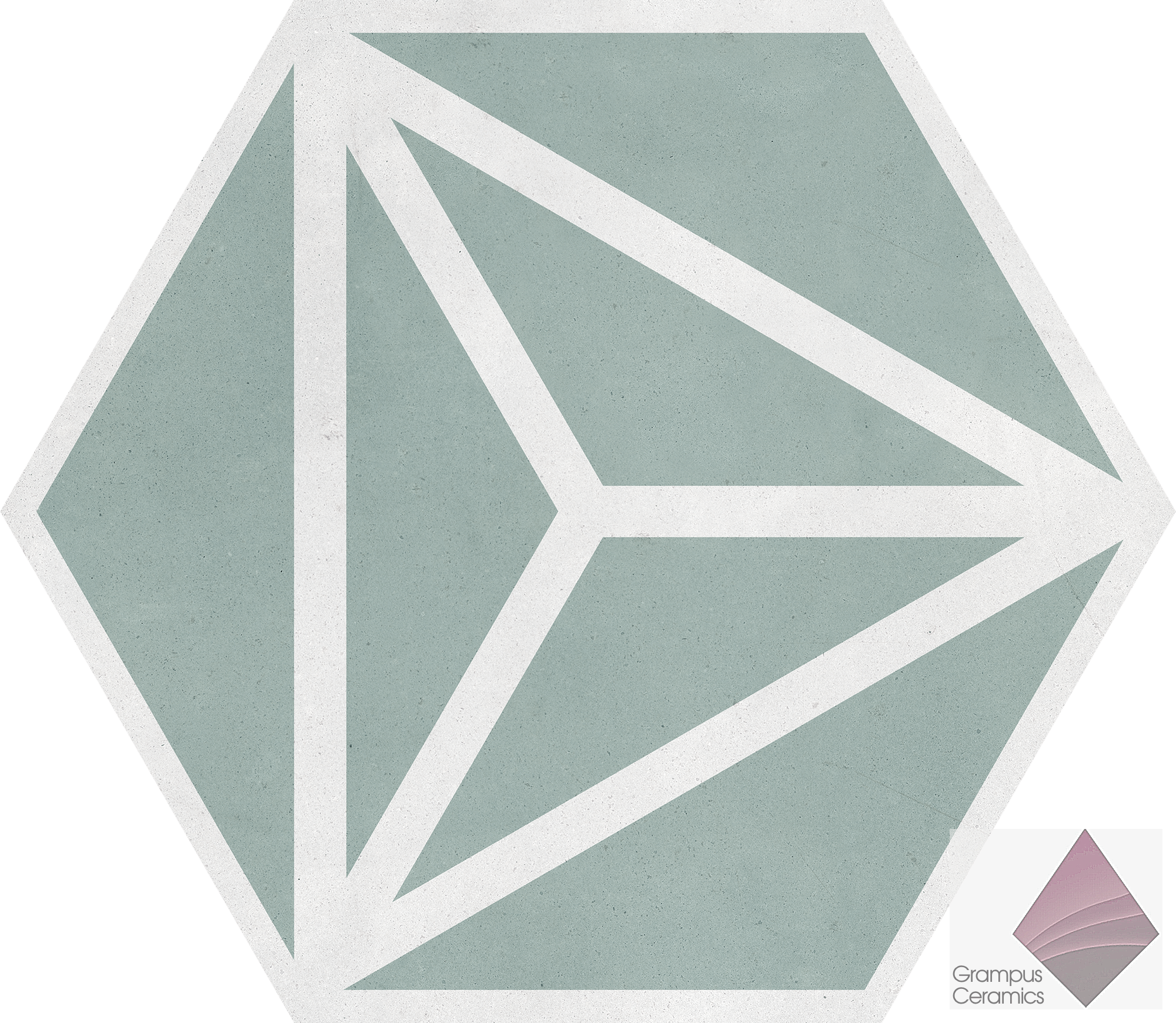 Плитка матовая шестиугольник Peronda Harmony Varadero Mint 19.8x22.8