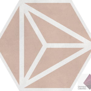 Плитка матовая шестиугольник Peronda Harmony Varadero Rose 19.8x22.8