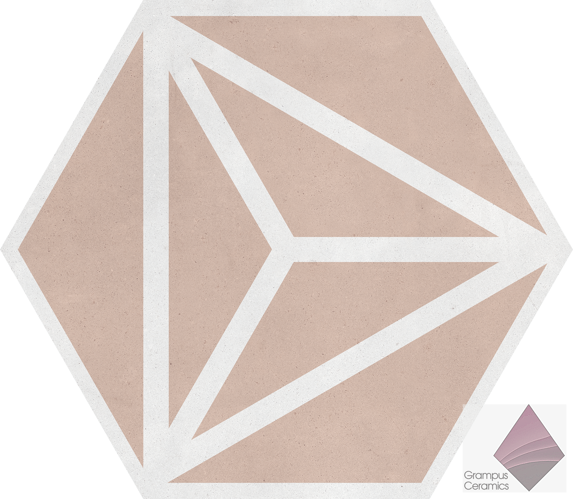 Плитка матовая шестиугольник Peronda Harmony Varadero Rose 19.8x22.8