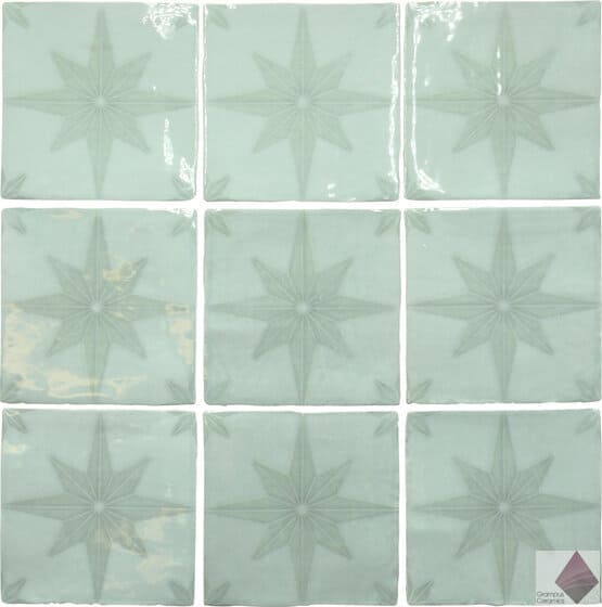 Бирюзовая глянцевая плитка для стен Ape Ceramica Fado Carmo Aqua 13x13