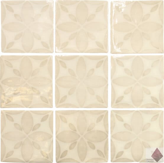 Бежевая глянцевая плитка для ванной и кухни Ape Ceramica Fado Mariza Beige 13x13