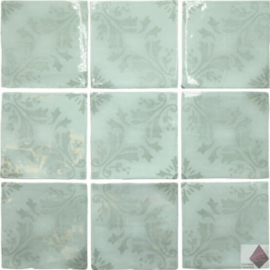 Бирюзовая глянцевая плитка для ванной и кухни Ape Ceramica Fado Pontes Aqua 13x13