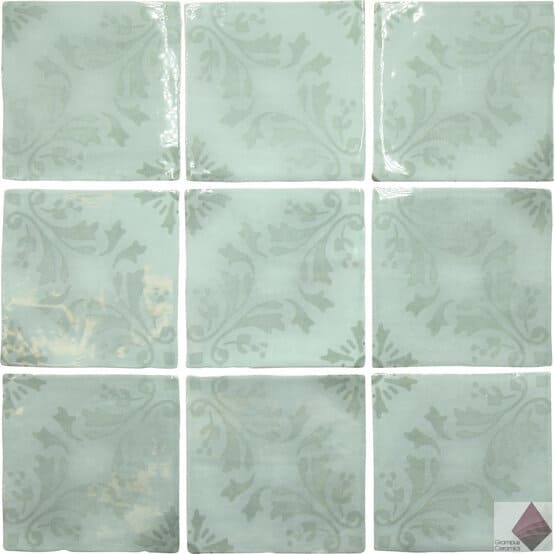 Бирюзовая глянцевая плитка для ванной и кухни Ape Ceramica Fado Pontes Aqua 13x13