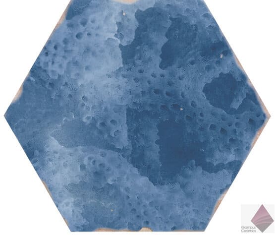 Плитка матовая шестиугольная для пола и стен Carmen Souk Touareg Blue Mix 13.9x16