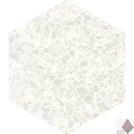 Белая матовая шестиугольная плитка DNA Tiles Terrazzo White 32x37