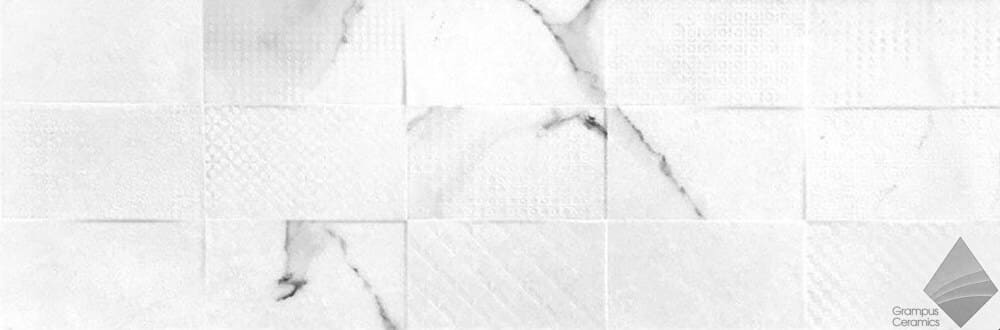 Настенная матовая белая плитка под мрамор для ванной Dual Gres Otto Domus 32x96