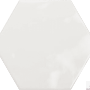 Глянцевая белая шестиугольная плитка для стен Ribesalbes Geometry Hex White 15х17.3