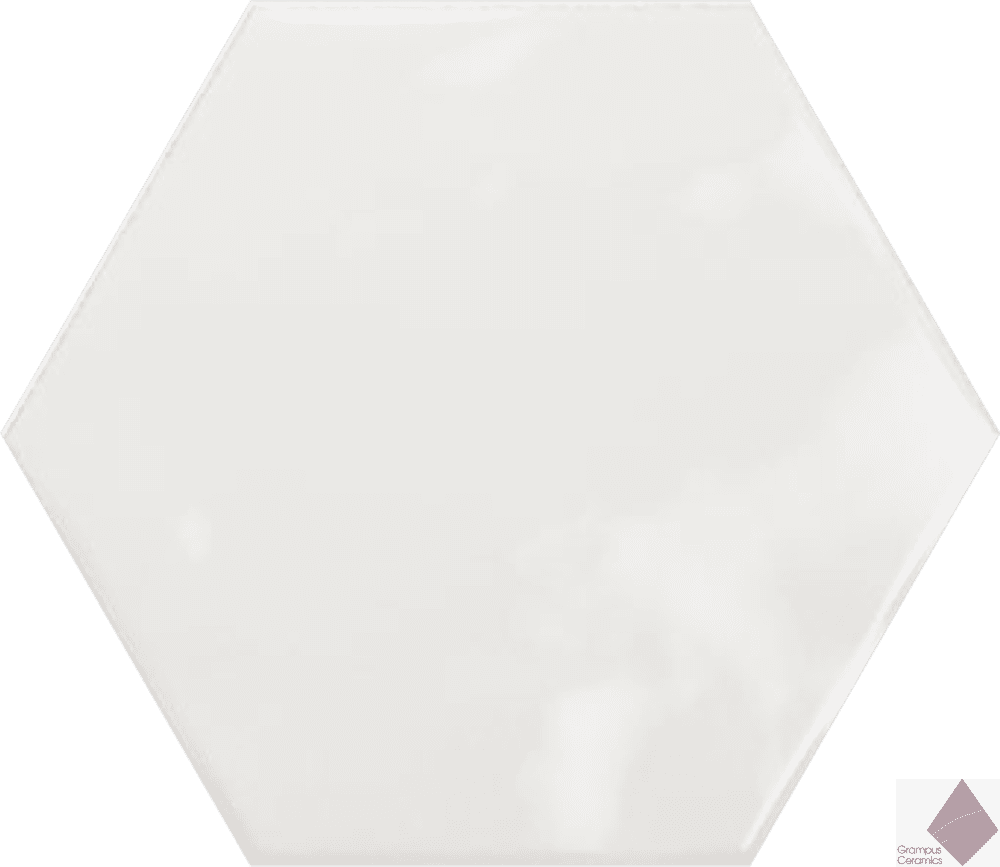 Глянцевая белая шестиугольная плитка для стен Ribesalbes Geometry Hex White 15х17.3