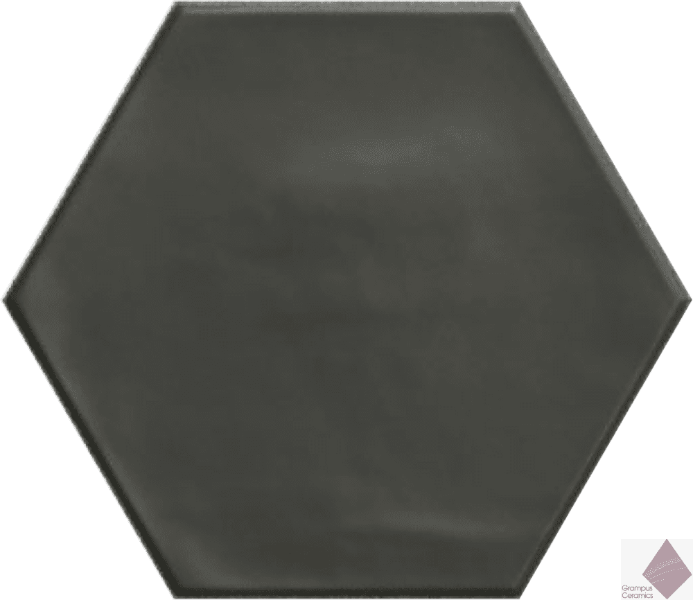 Матовая черная шестиугольная плитка для пола Ribesalbes Geometry Hex Black Matt 15х17.3