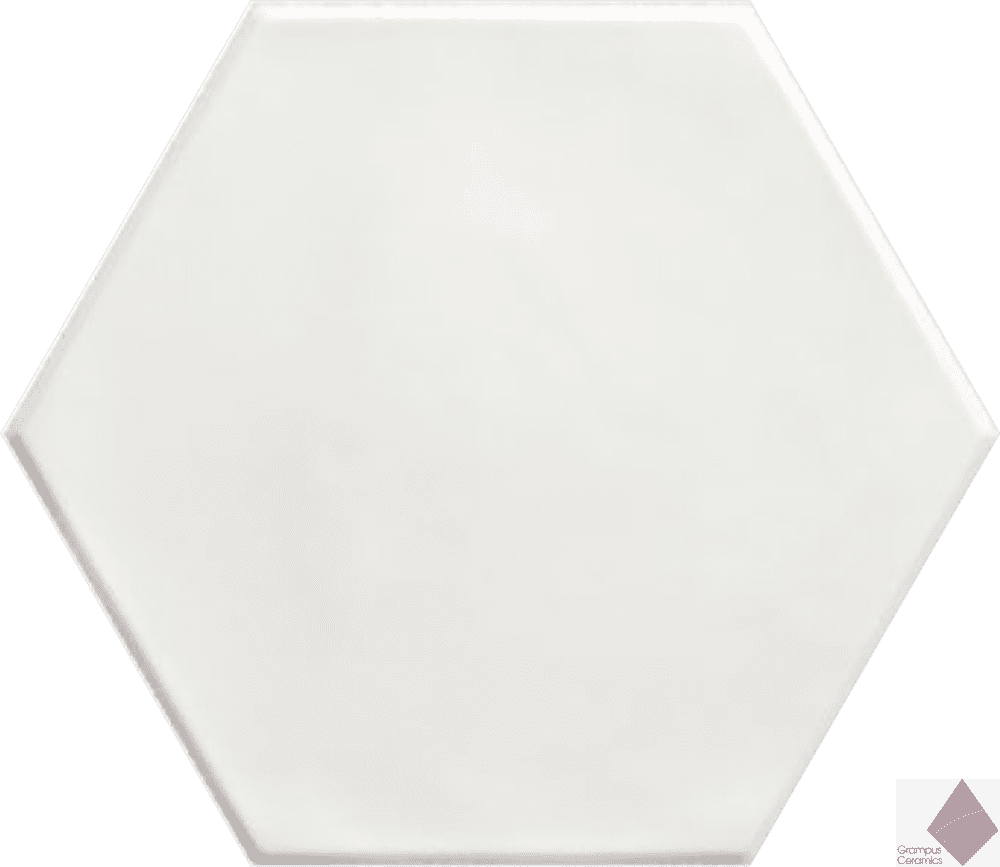 Матовая белая шестиугольная плитка для пола Ribesalbes Geometry Hex White Matt 15х17,3