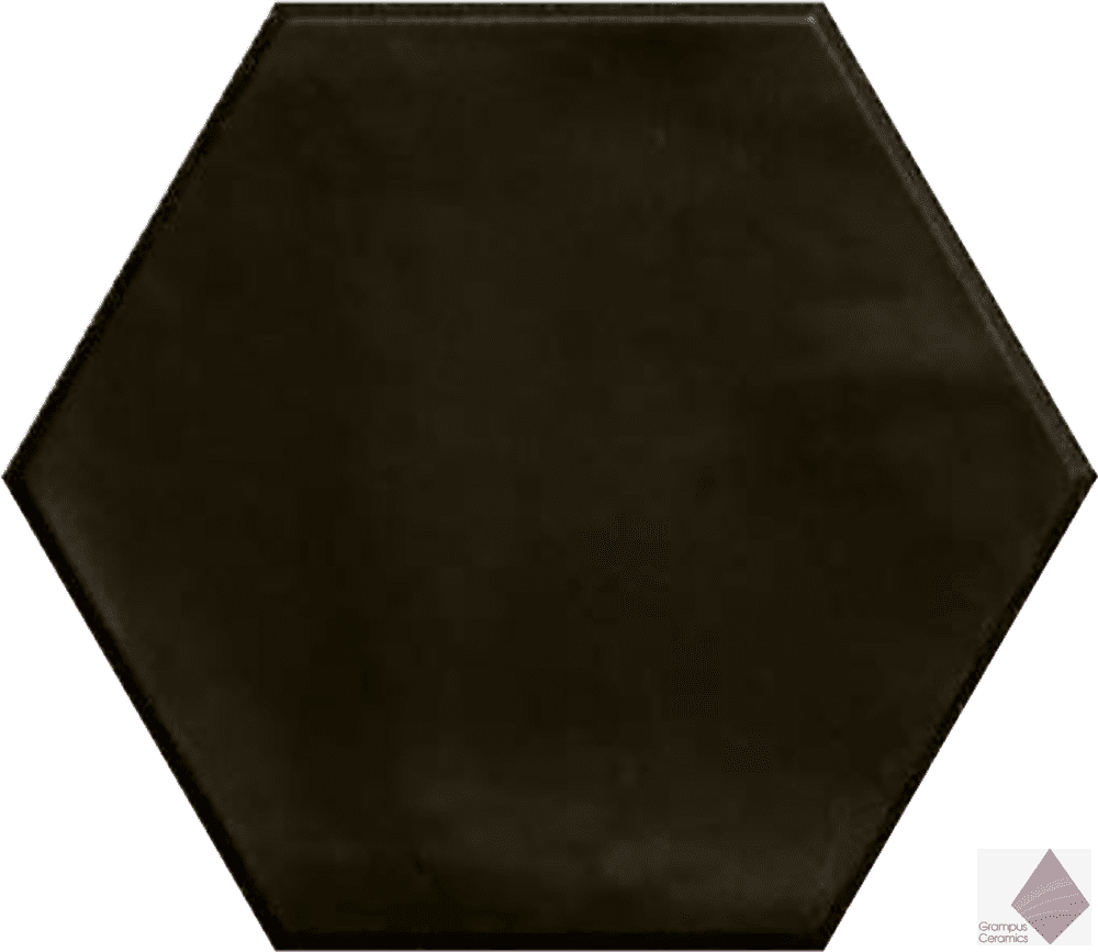 Глянцевая черная плитка сотами для стен Ribesalbes Hope Hex Nero Graphito 15x17.3