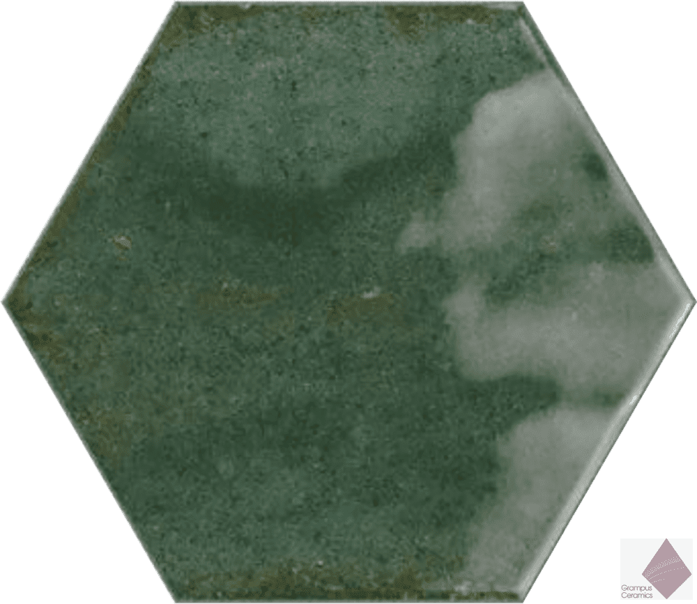 Глянцевая зеленая плитка сотами для стен Ribesalbes Hope Hex Olive 15x17.3
