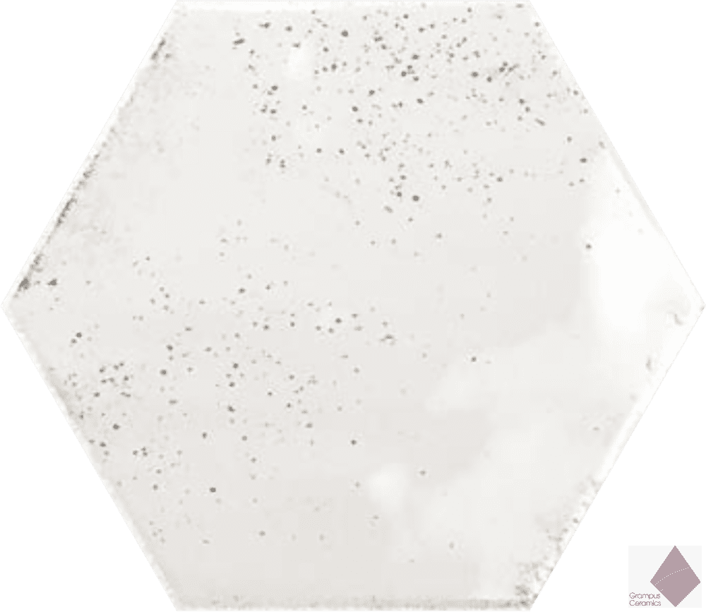 Глянцевая белая плитка сотами для стен Ribesalbes Hope Hex White 15x17.3