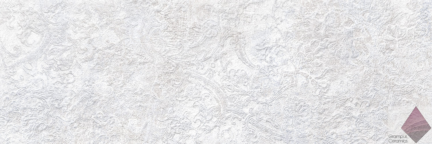 Белая матовая плитка с вензелями Metropol Zen Art White 30x90