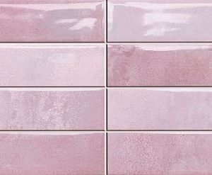 Розовая глянцевая плитка под кирпичик для стен Dual Gres Luken Rose 30x60