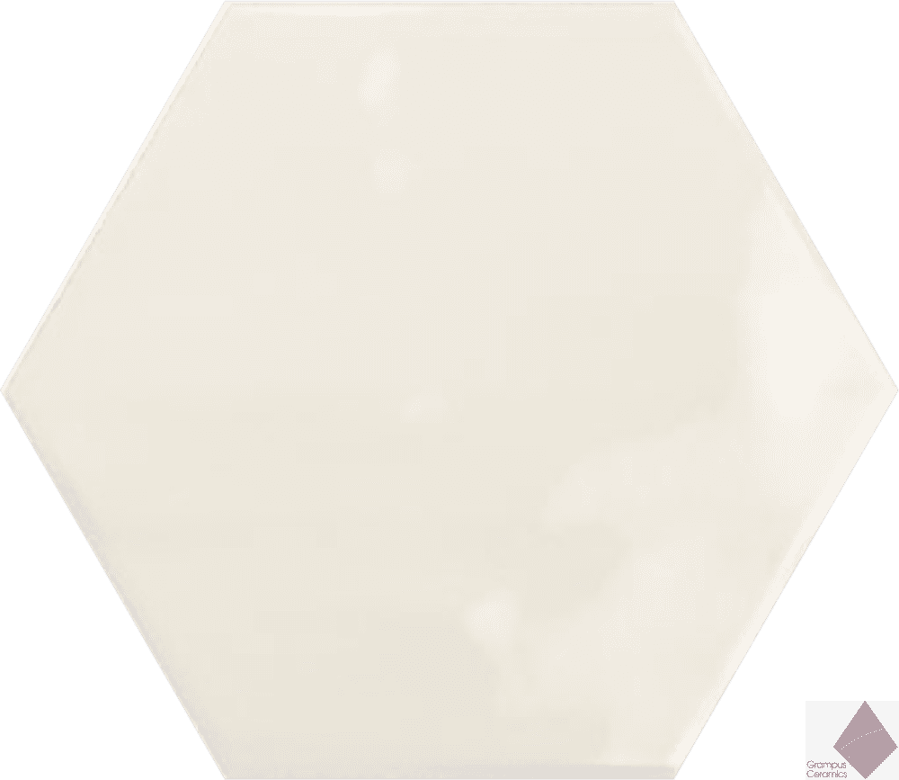Глянцевая шестиугольная плитка для стен Ribesalbes Geometry Hex Ivory 15х17.3