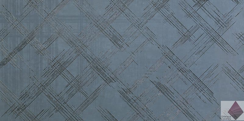 Синяя плитка декор с металлом Metal Blue Silver Inserto 80x160