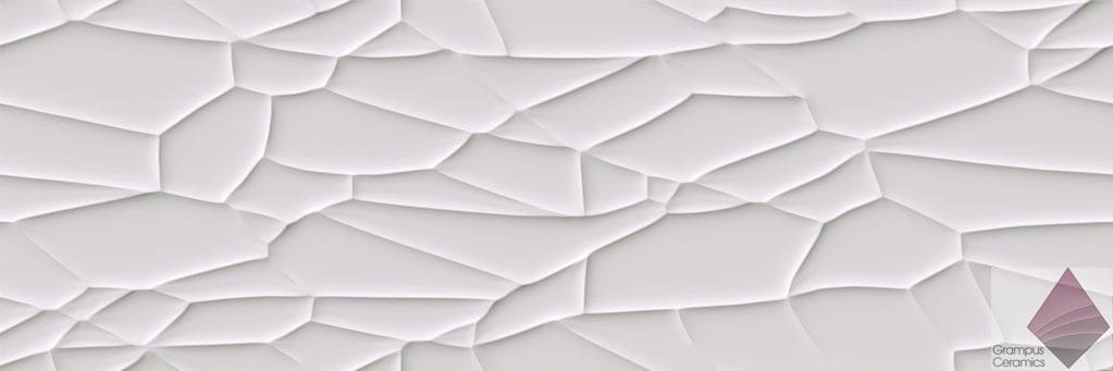 Глянцевая рельеная плитка Cifre Mojave Glaciar White 30x90