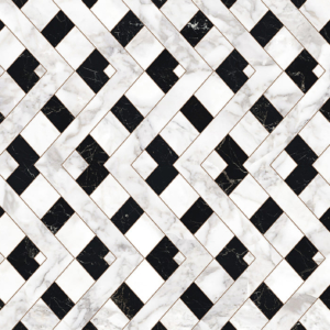 Глянцевая плитка рисунок геометрия для стен Porcelanosa Trenza Marmi 59.6x150
