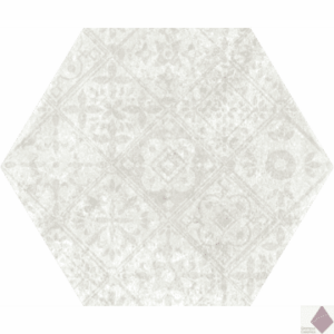 Белая плитка с узором сотами Monopole Pompeia Decor Blanco 20x24