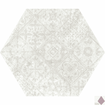 Белая плитка с узором сотами Monopole Pompeia Decor Blanco 20x24