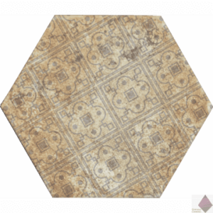 Плитка сотами с узором Monopole Pompeia Decor Marron 20x24