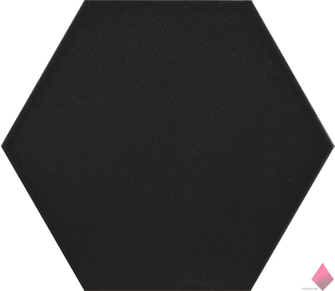 Черная матовая плитка соты Pamesa Mayfair Hex Negro 19.8x22.8