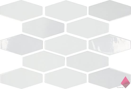 Белая шестиугольная плитка Carmen Harlequin White 10x20