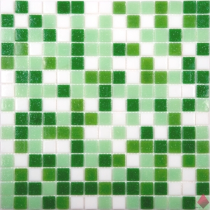 Бело-зеленая мозаика MIX 11 32.7X32.7 NSmosaic Econom