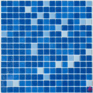 Синяя мозаика из стекла MIX21 32.7x32.7 NSmosaic Econom